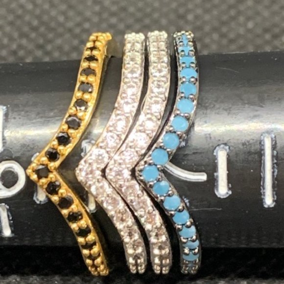 RS Covenant #6088 Rhodium Plated Sparkling Multi Color Cubic Zirconia Ring - Picture 5 of 8